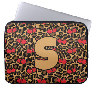 Capa Para Notebook Cerejas-Leopardo Personalizadas