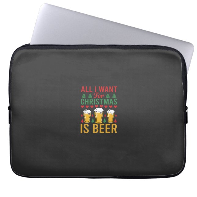 Capa Para Notebook Cerveja de Natal Bebida de Feriado (Frente)