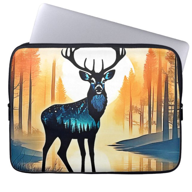 Capa Para Notebook Cervo da Floresta Mística (Frente)