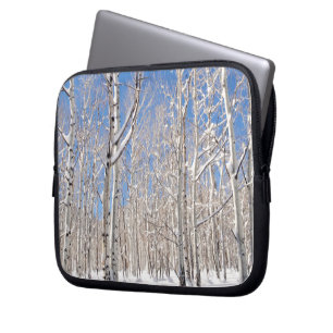 Capa Para Notebook Céu azul, álamos tremedores elevados na fotograf