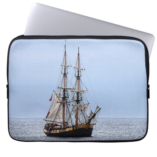 Capa Para Notebook Céu Azul de Barcos de Pesca Náuticos (Frente)