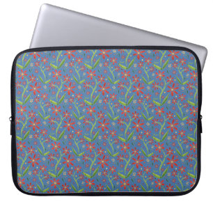 Capa Para Notebook Céu Azul Margaridas Dançantes em Aquarela