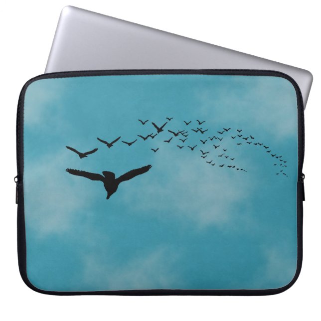 Capa Para Notebook Céu com pássaros (Frente)