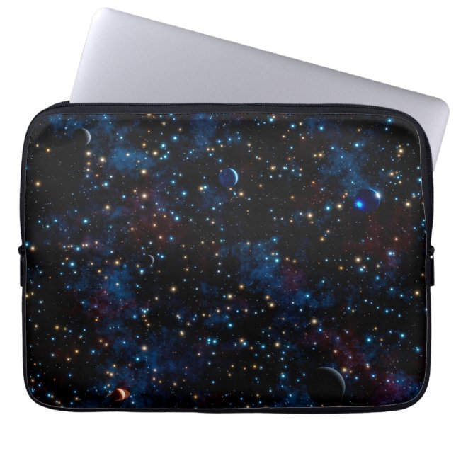 Capa Para Notebook Céu estrelado com estrelas e planetas (Frente)