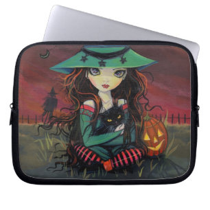 Capa Para Notebook Céus Vermelhos de Outubro Arte de Bruxa de Hallowe