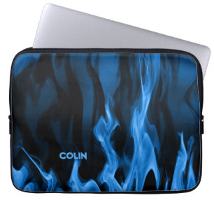 Capa Para Notebook Chamas Azuis Cobalto Personalizado
