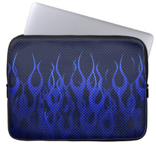 Capa Para Notebook Chamas azuis em Impressão de fibra de carbono