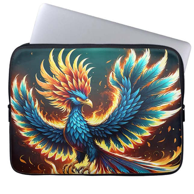 Capa Para Notebook Chamas da Majestosa Crista da Fênix (Frente)