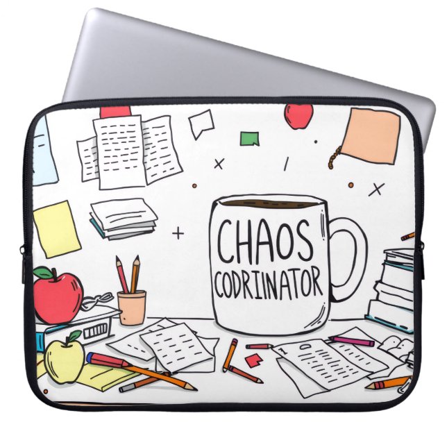 Capa Para Notebook Chaos Coordinator Funny Typography  (Frente)