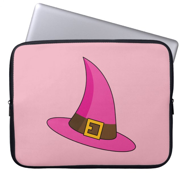 Capa Para Notebook Chapéu de Bruxa Rosa (Frente)