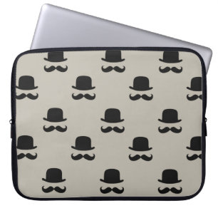 Capa Para Notebook Chapéus e bigodes do hipster