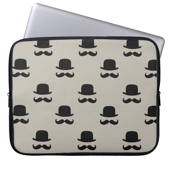 Capa Para Notebook Chapéus e bigodes do hipster (Frente)