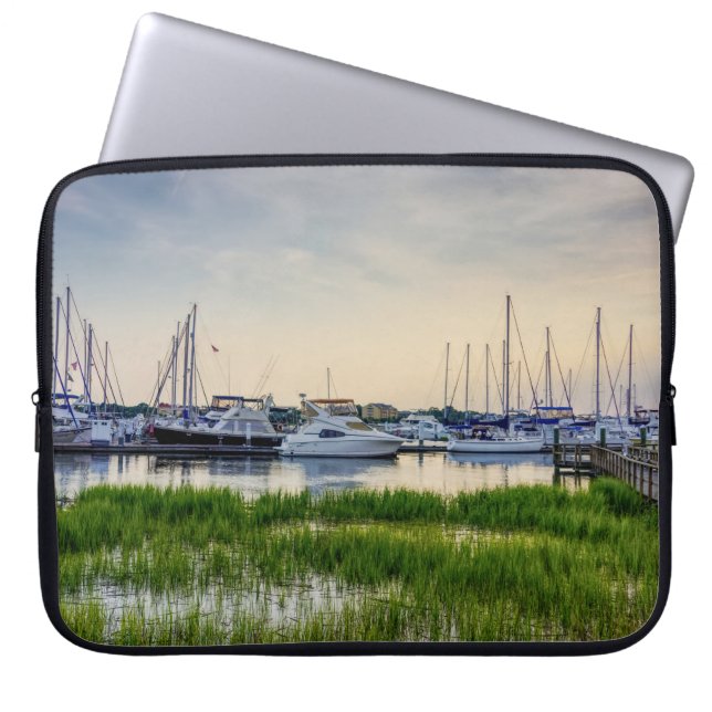 Capa Para Notebook Charleston Harbor Boats Sunset (Frente)