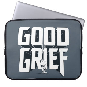 Capa Para Notebook Charlie Brown "Good Grief" Rock Banda Tee Graphic