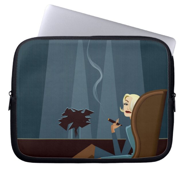 Capa Para Notebook Charuto de fumo da mulher de negócios (Frente)
