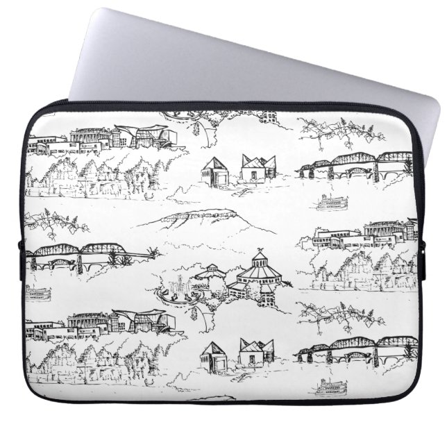Capa Para Notebook Chattanooga Toile Black and White (Frente)