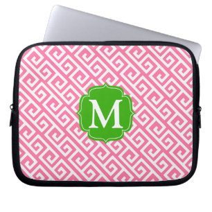 Capa Para Notebook Chave grega cor-de-rosa elegante personalizada