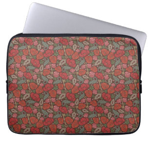 Capa Para Notebook Chave Velha Steampunk Vitoriana com Papoulas Verme