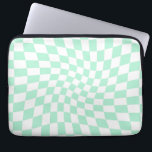 Capa Para Notebook Checkboard com Dobra Retro Coletor Verde Checkings<br><div class="desc">Design com controle perfeito. Damas avisadas modernas. Este design psíquico retrô te leva para a terra maravilhosa. Verificações distorcidas em cores pastel. Grelha e giro,  torção,  padrão verificado</div>