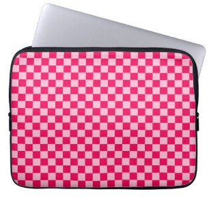 Capa Para Notebook Checkerboard clássico de combinação rosa por ST