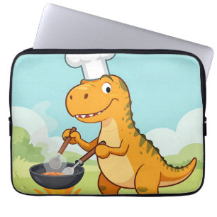 Capa Para Notebook Chef Dinossauro Cozinhando Divertido