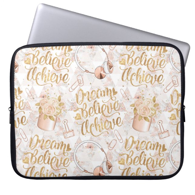 Capa Para Notebook Chefe Garota - Sonhe, Acredite, Alcance (Frente)