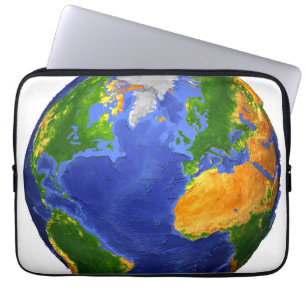 Capa Para Notebook Cheio Da Terra Mostrando Dados Topográficos.