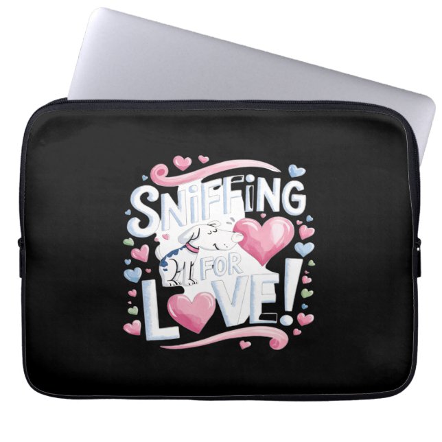 Capa Para Notebook Cheirando por amor! Cão (Frente)