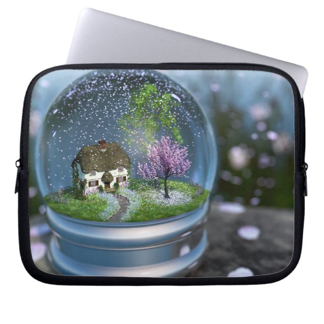 Capa Para Notebook Cherry Blossom Globe Bolsa de laptop (Frente)