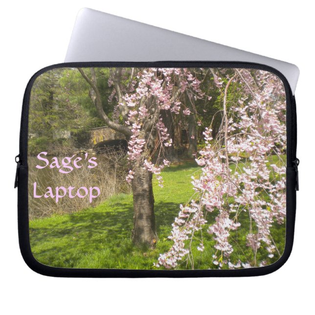 Capa Para Notebook Cherry Blossom Pond Bolsa de laptop *personalize* (Frente)