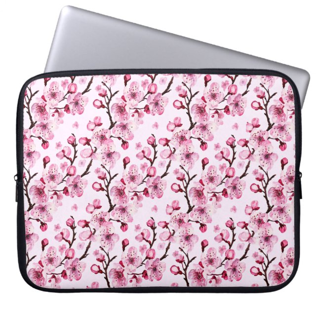 Capa Para Notebook Cherry Blossoms em Ramais (Frente)