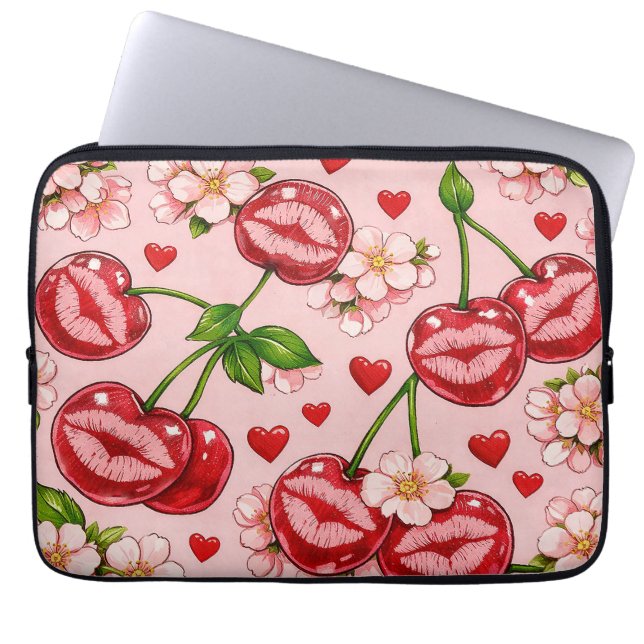 Capa Para Notebook Cherry Kiss Laptop Sleeve (Frente)