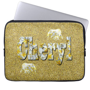 Capa Para Notebook Cheryl Name Com Flores De Frangipani,