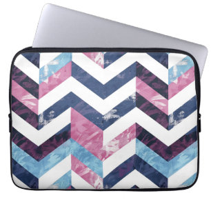 Capa Para Notebook Chevron Branco Cor-de-Rosa Azul