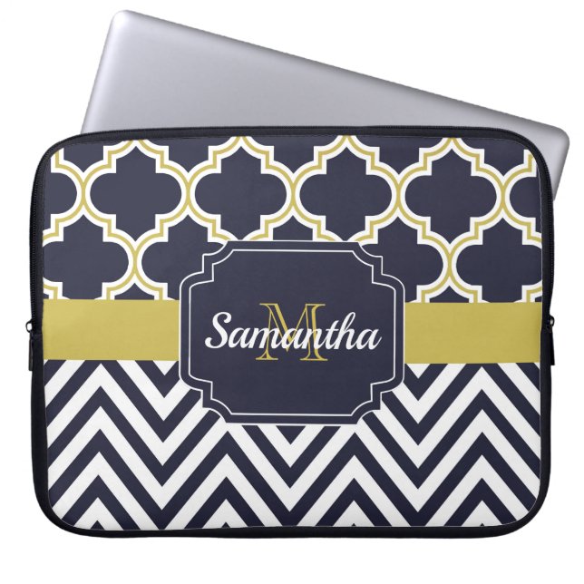 Capa Para Notebook Chevron e Quatrefoil (Frente)