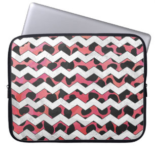 Capa Para Notebook Chevron Vaca Rosa e Preto