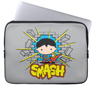 Capa Para Notebook Chibi Super-Homem Esmagando Pela Parede De Brick