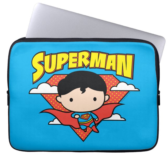 Capa Para Notebook Chibi Superman Bolinhas Shield e Nome (Frente)