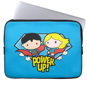 Capa Para Notebook Chibi Superman e Chibi Supergirl Ligam!