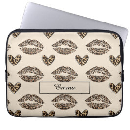 Capa Para Notebook Chic Beige & Black Cheetah Print