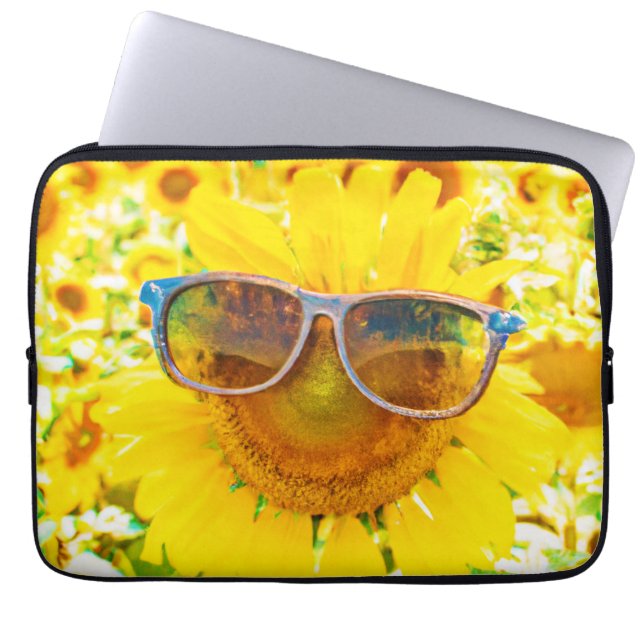Capa Para Notebook Chic de Sombreados de Girassol (Frente)