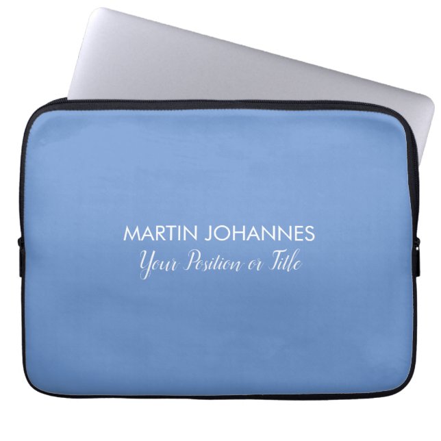 Capa Para Notebook Chic Elegante Mínimo Azul-Na moda (Frente)