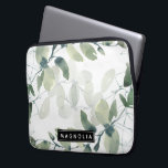 Capa Para Notebook Chic Eucalyptus Monograma<br><div class="desc">Personalize este design de verde de eucalipto de aquarela com o seu nome.</div>