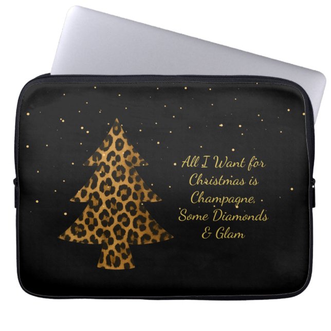 Capa Para Notebook Chic Holiday Leopard Tree Design (Frente)