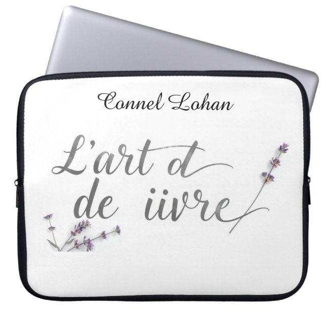 Capa Para Notebook Chic L'Art de Vivre Citação Francesa Estética (Frente)
