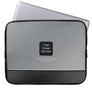 Capa Para Notebook Chic Modern Business Logo Black Silver