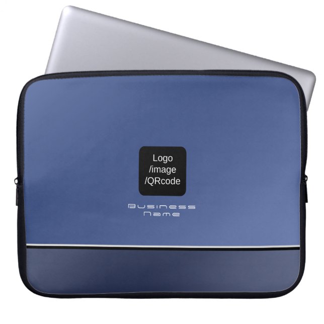 Capa Para Notebook Chic Modern Business Logo Blue (Frente)