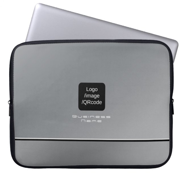 Capa Para Notebook Chic Modern Business Logo Silver (Frente)