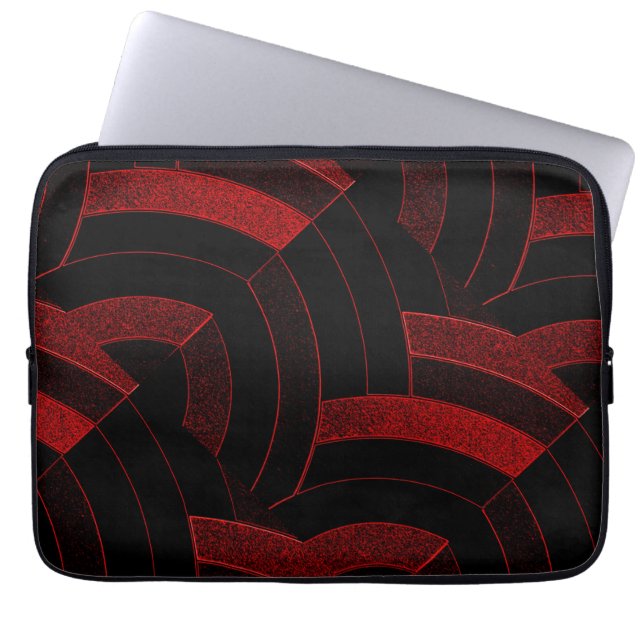 Capa Para Notebook chic na moda preto/vermelho (Frente)