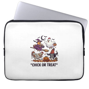 Capa Para Notebook Chick Or Treat Haloween Galinhas Bruxa Fantasma Ab